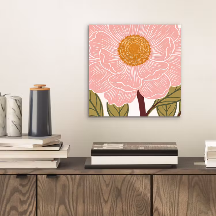 Aluminium schilderij - Bloemen - Roze - Illustratie — 2