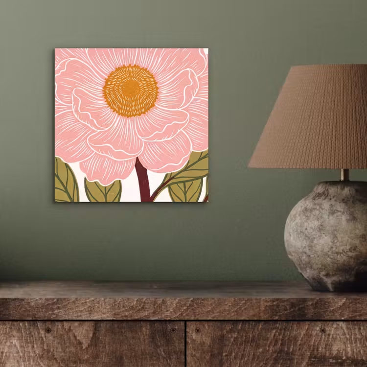 Aluminium schilderij - Bloemen - Roze - Illustratie — 3