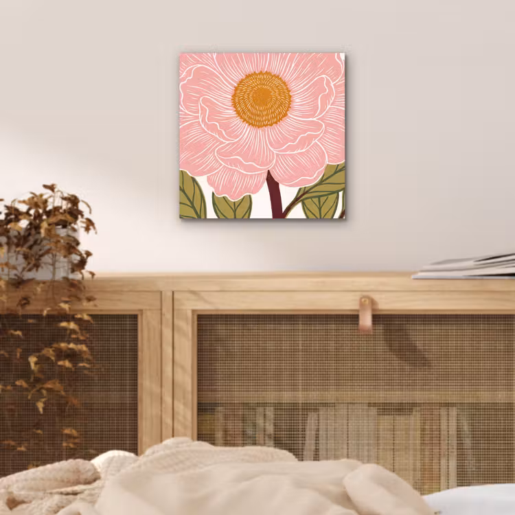 Aluminium schilderij - Bloemen - Roze - Illustratie — 4