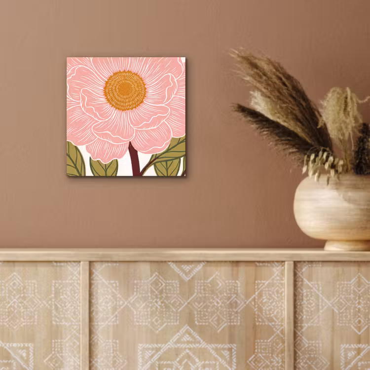 Aluminium schilderij - Bloemen - Roze - Illustratie — 5