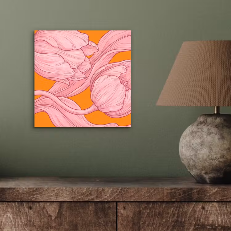 Aluminium schilderij - Roze bloemen - Modern — 3