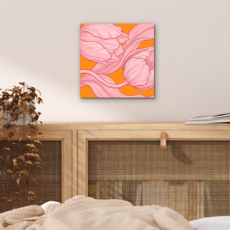 Aluminium schilderij - Roze bloemen - Modern — 4