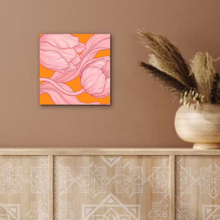 Aluminium schilderij - Roze bloemen - Modern — 5