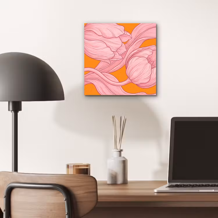 Aluminium schilderij - Roze bloemen - Modern — 6