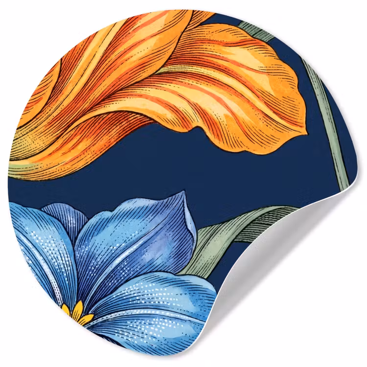 Behangcirkel - Bloemen - Botanisch - Patroon — 1