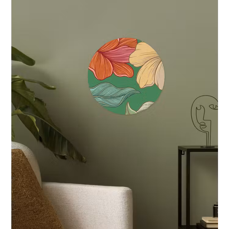 Behangcirkel - Bloemen - Groen - Illustratie — 3