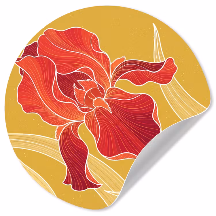 Behangcirkel - Bloemen - Illustratie - Rood — 1