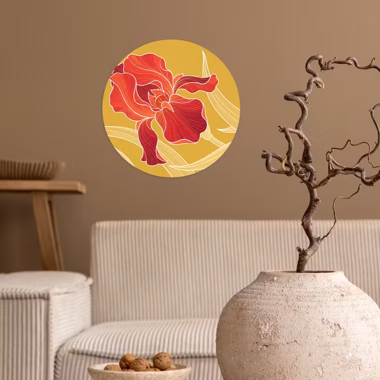 Behangcirkel - Bloemen - Illustratie - Rood — 2
