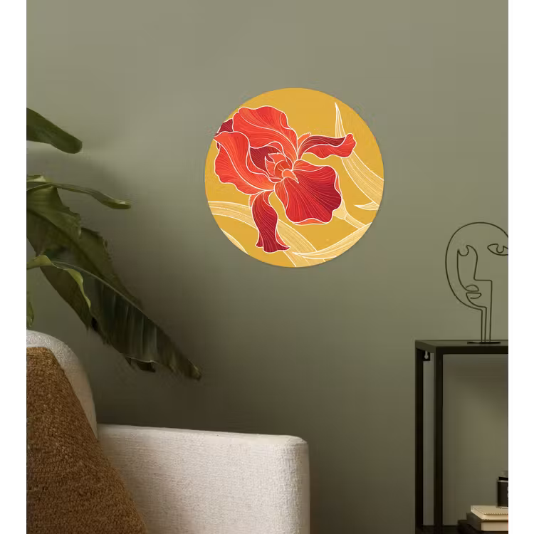 Behangcirkel - Bloemen - Illustratie - Rood — 3