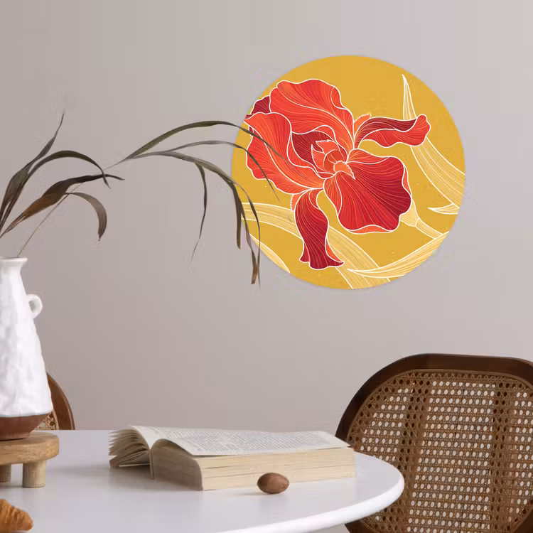 Behangcirkel - Bloemen - Illustratie - Rood — 4