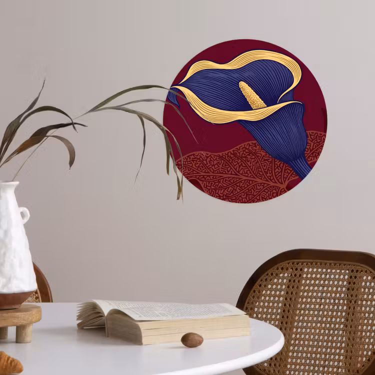 Behangcirkel - Bloemen - Modern - Paars — 4