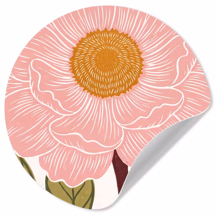 Behangcirkel - Bloemen - Roze - Illustratie — 1