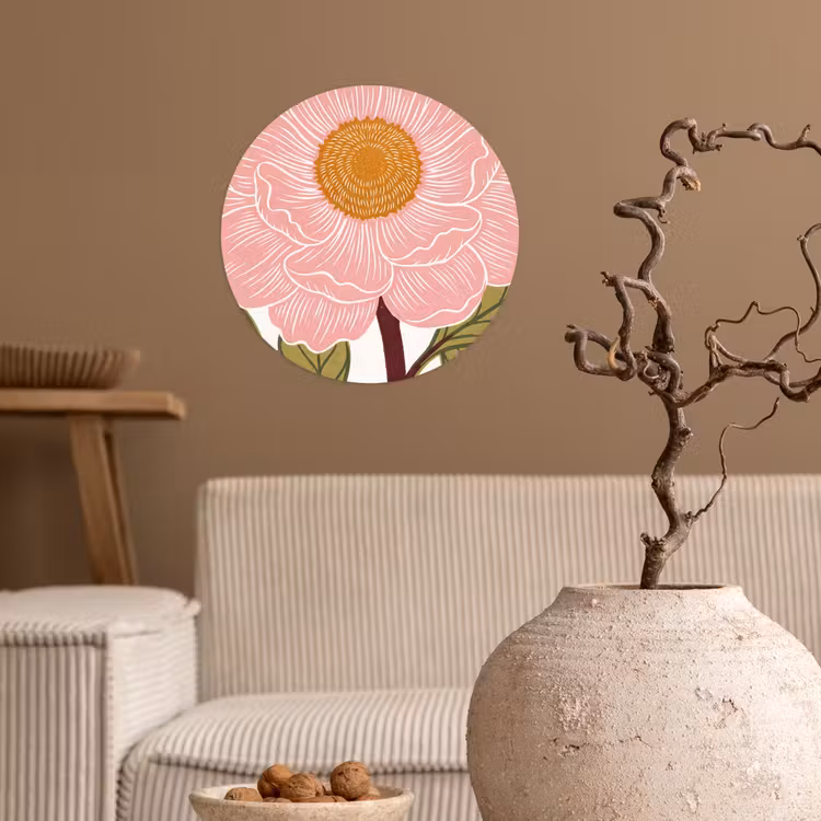 Behangcirkel - Bloemen - Roze - Illustratie — 2