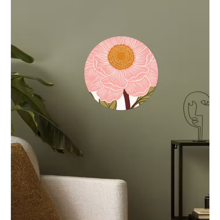 Behangcirkel - Bloemen - Roze - Illustratie — 3