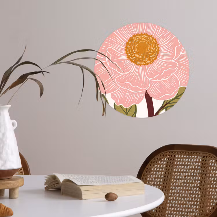 Behangcirkel - Bloemen - Roze - Illustratie — 4