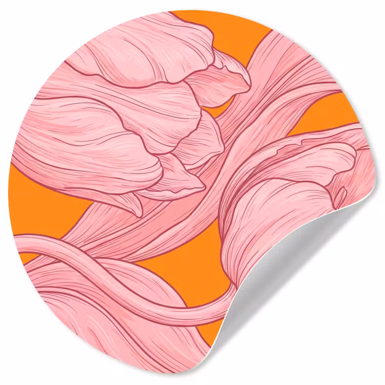 Behangcirkel - Roze bloemen - Modern — 1