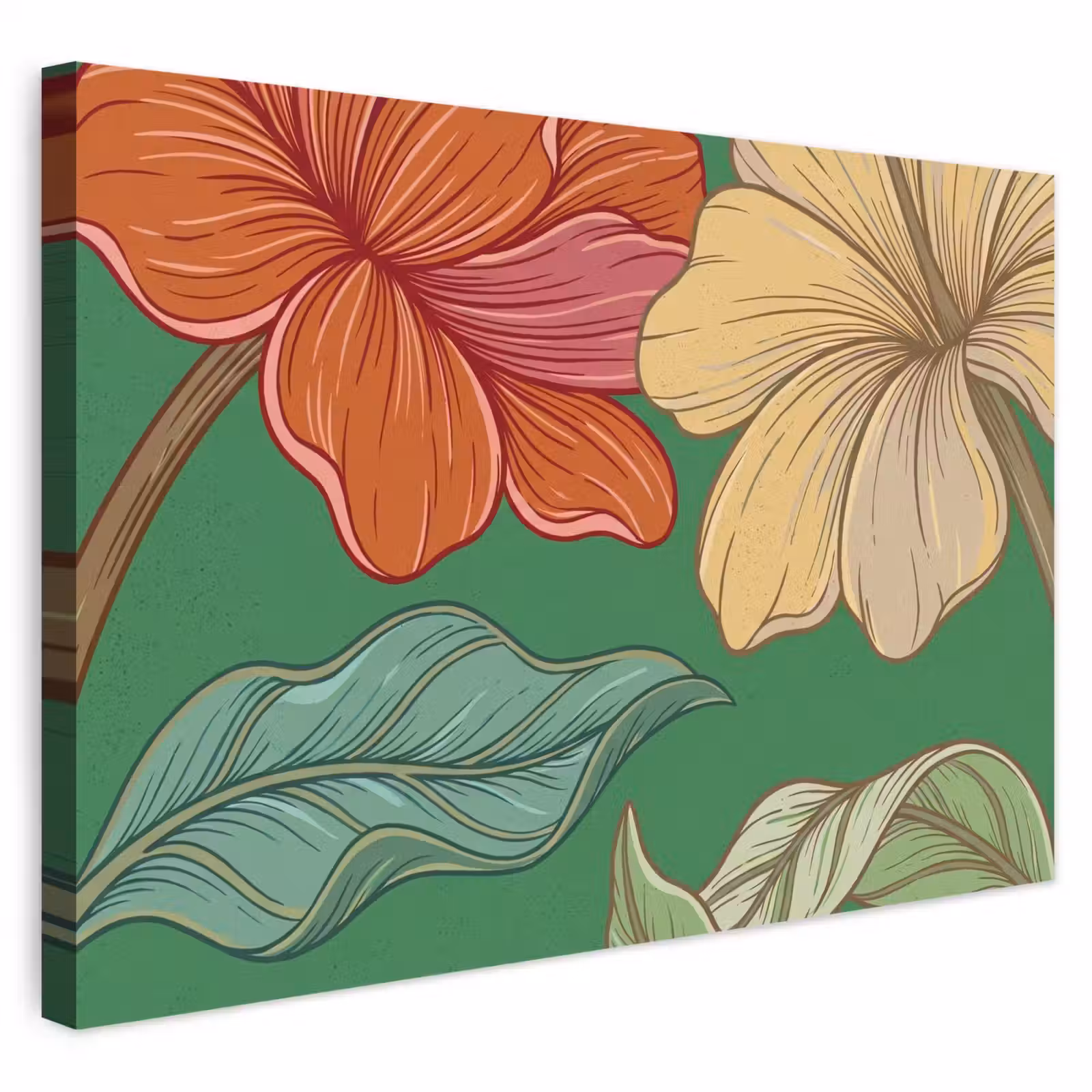 Buiten canvas - Bloemen - Groen - Illustratie — 1