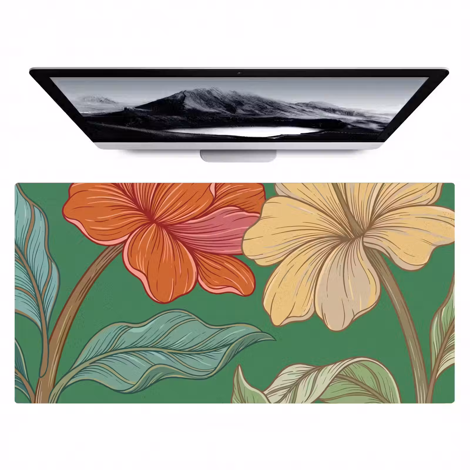Bureau onderlegger - Bloemen - Groen - Illustratie — 1