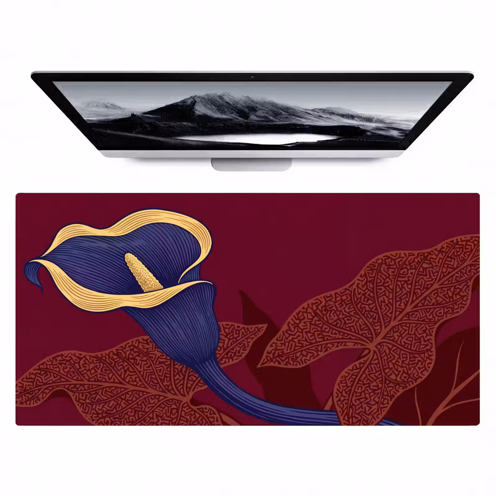 Bureau onderlegger - Bloemen - Modern - Paars — 1