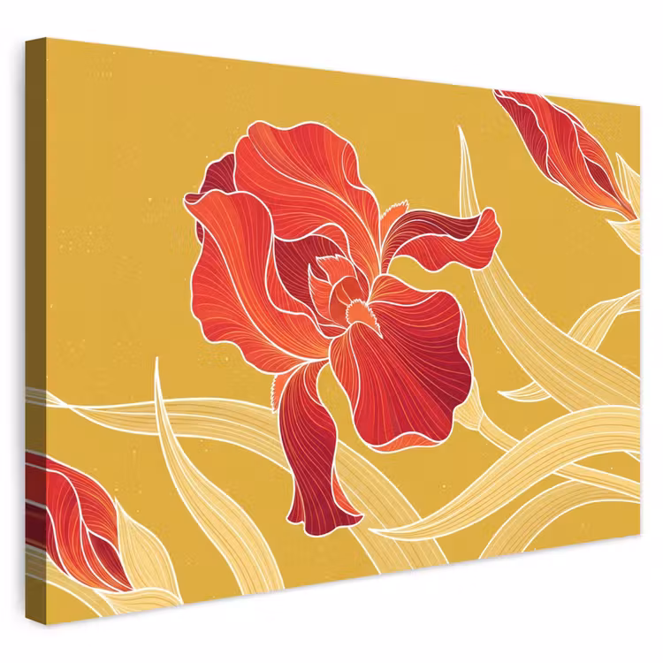Buiten canvas - Bloemen - Illustratie - Rood — 1