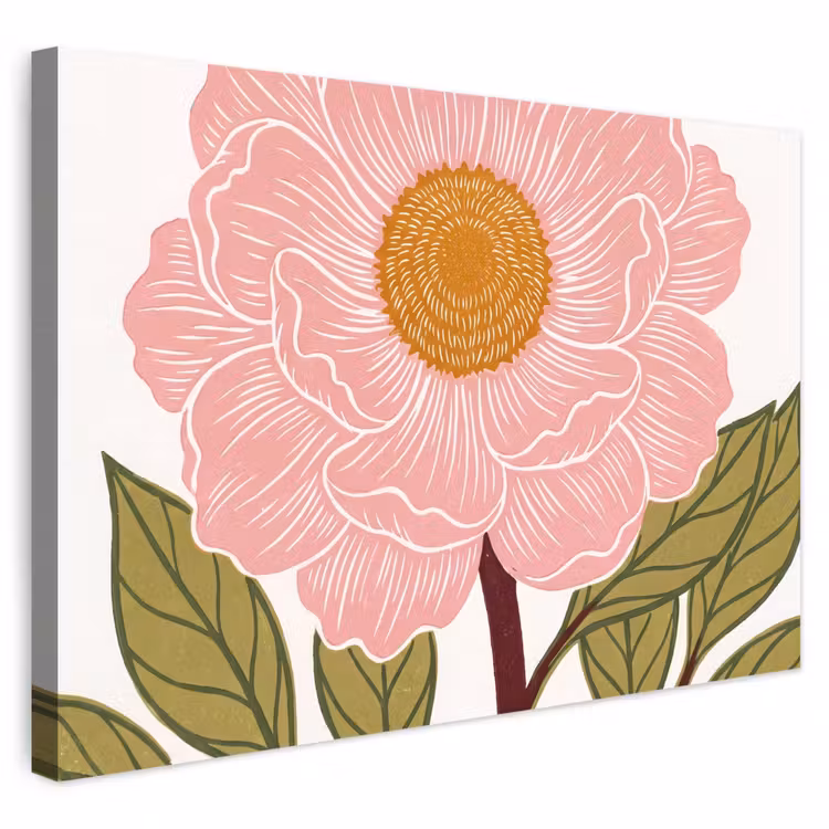 Buiten canvas - Bloemen - Roze - Illustratie — 1