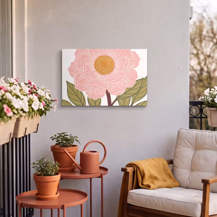 Buiten canvas - Bloemen - Roze - Illustratie — 3