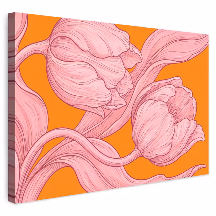 Buiten canvas - Roze bloemen - Modern — 1