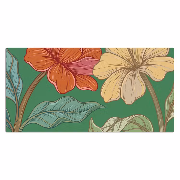 Bureau onderlegger - Bloemen - Groen - Illustratie — 2