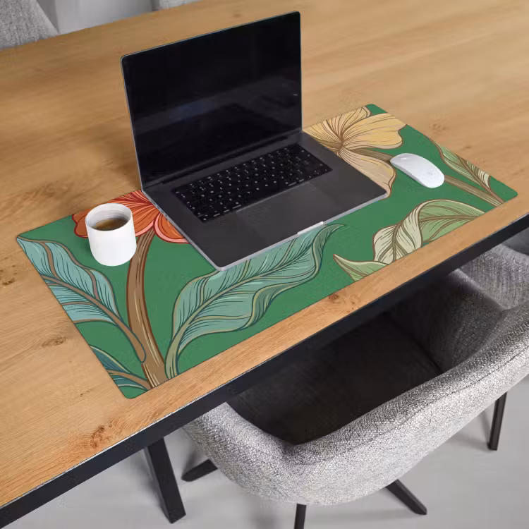 Bureau onderlegger - Bloemen - Groen - Illustratie — 3