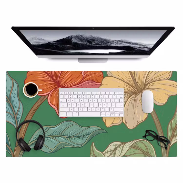 Bureau onderlegger - Bloemen - Groen - Illustratie — 4