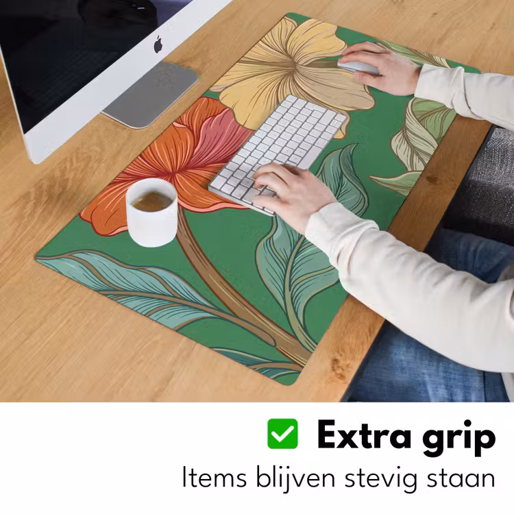 Bureau onderlegger - Bloemen - Groen - Illustratie — 6