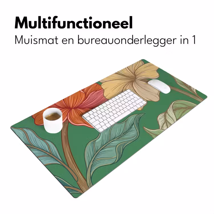 Bureau onderlegger - Bloemen - Groen - Illustratie — 7