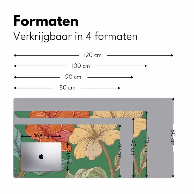 Bureau onderlegger - Bloemen - Groen - Illustratie — 8