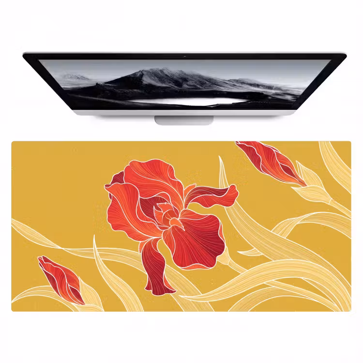 Bureau onderlegger - Bloemen - Illustratie - Rood — 1