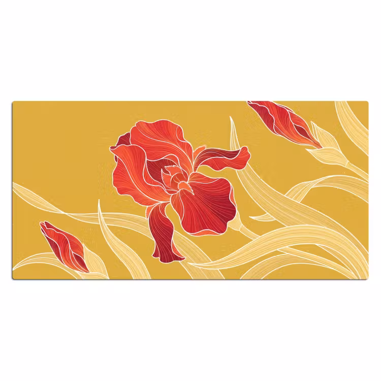 Bureau onderlegger - Bloemen - Illustratie - Rood — 2