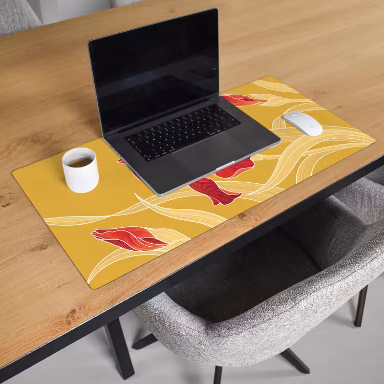 Bureau onderlegger - Bloemen - Illustratie - Rood — 3