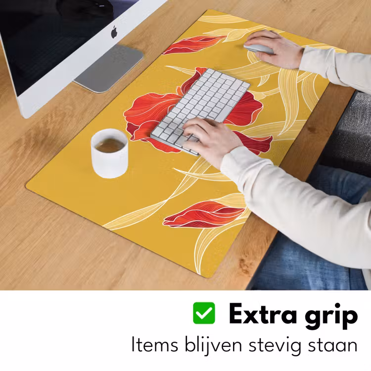 Bureau onderlegger - Bloemen - Illustratie - Rood — 6