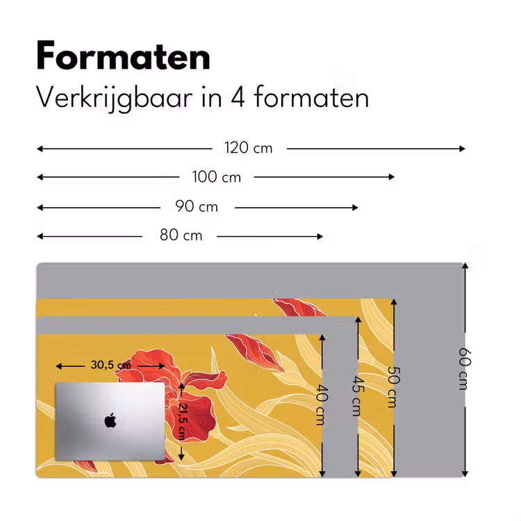 Bureau onderlegger - Bloemen - Illustratie - Rood — 8