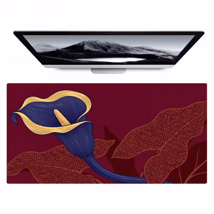 Bureau onderlegger - Bloemen - Modern - Paars — 1