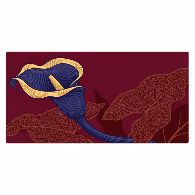 Bureau onderlegger - Bloemen - Modern - Paars — 2