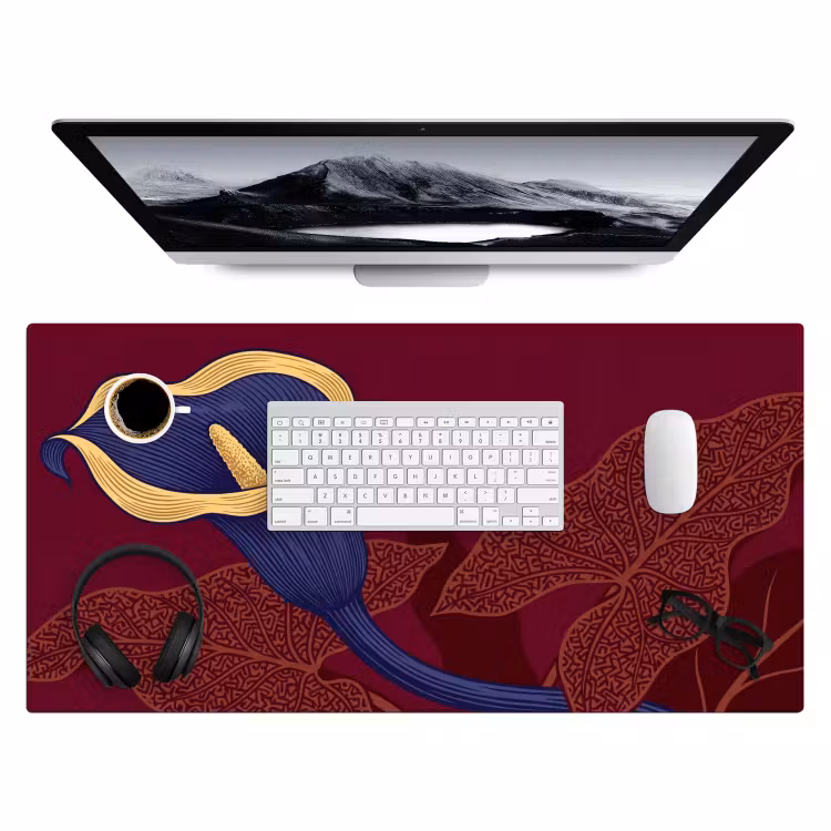 Bureau onderlegger - Bloemen - Modern - Paars — 4