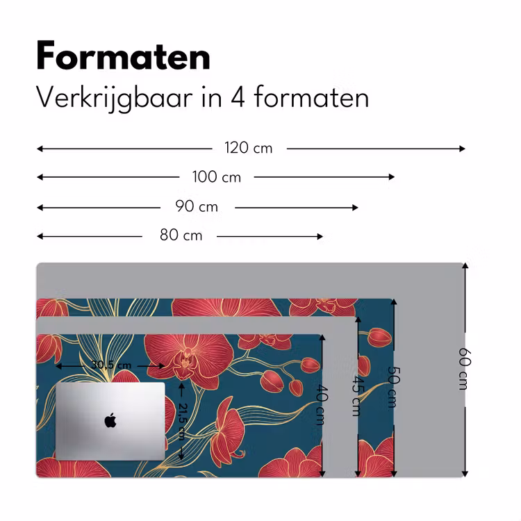 Bureau onderlegger - Bloemen - Rood - Goud — 8
