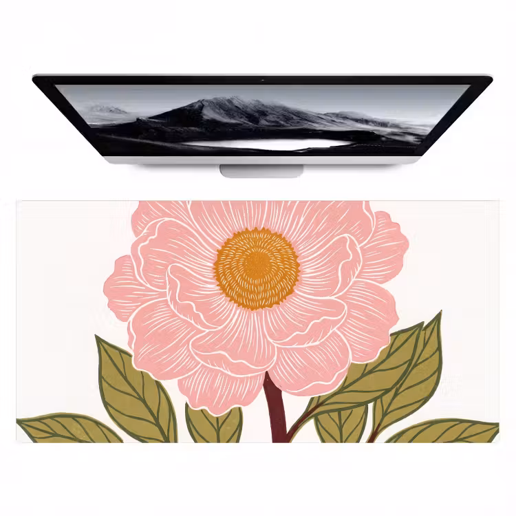 Bureau onderlegger - Bloemen - Roze - Illustratie — 1