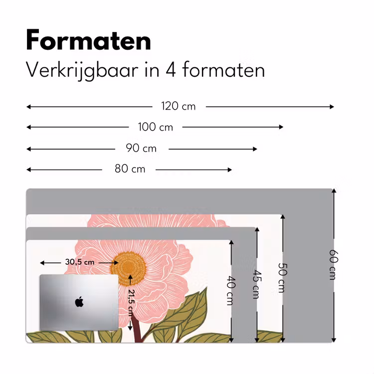 Bureau onderlegger - Bloemen - Roze - Illustratie — 8
