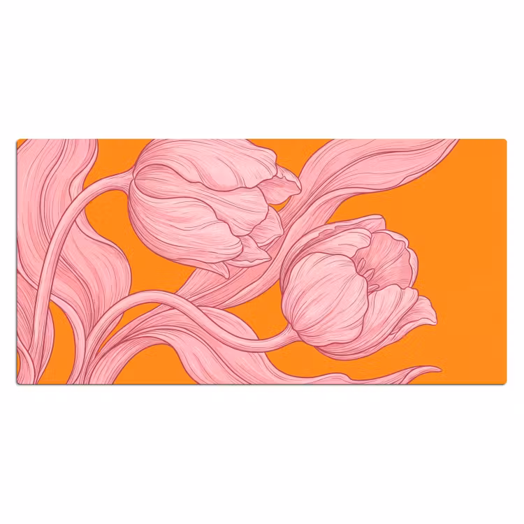 Bureau onderlegger - Roze bloemen - Modern — 2
