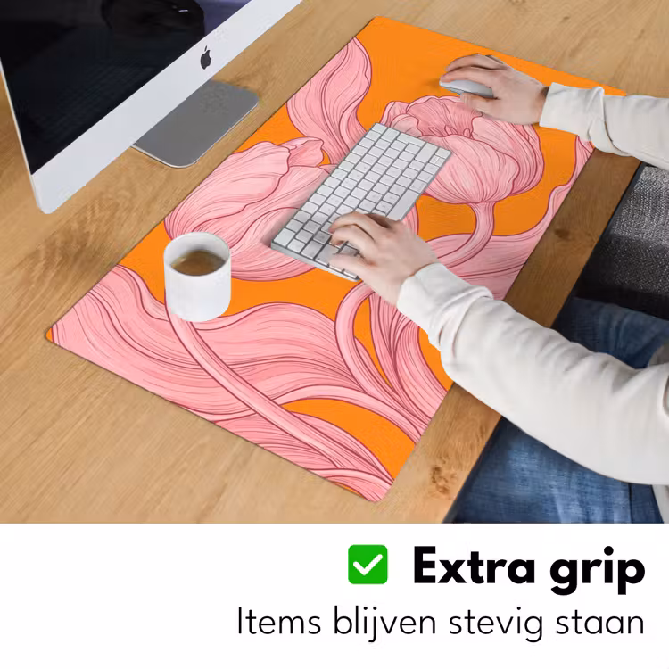 Bureau onderlegger - Roze bloemen - Modern — 6