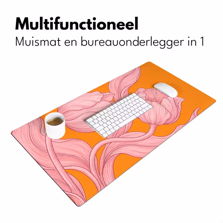 Bureau onderlegger - Roze bloemen - Modern — 7