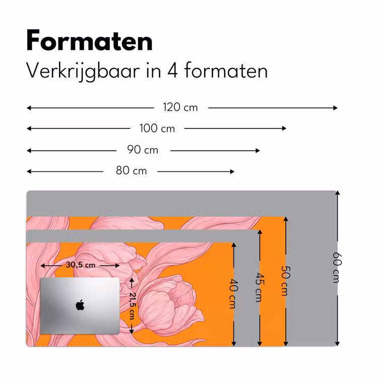 Bureau onderlegger - Roze bloemen - Modern — 8