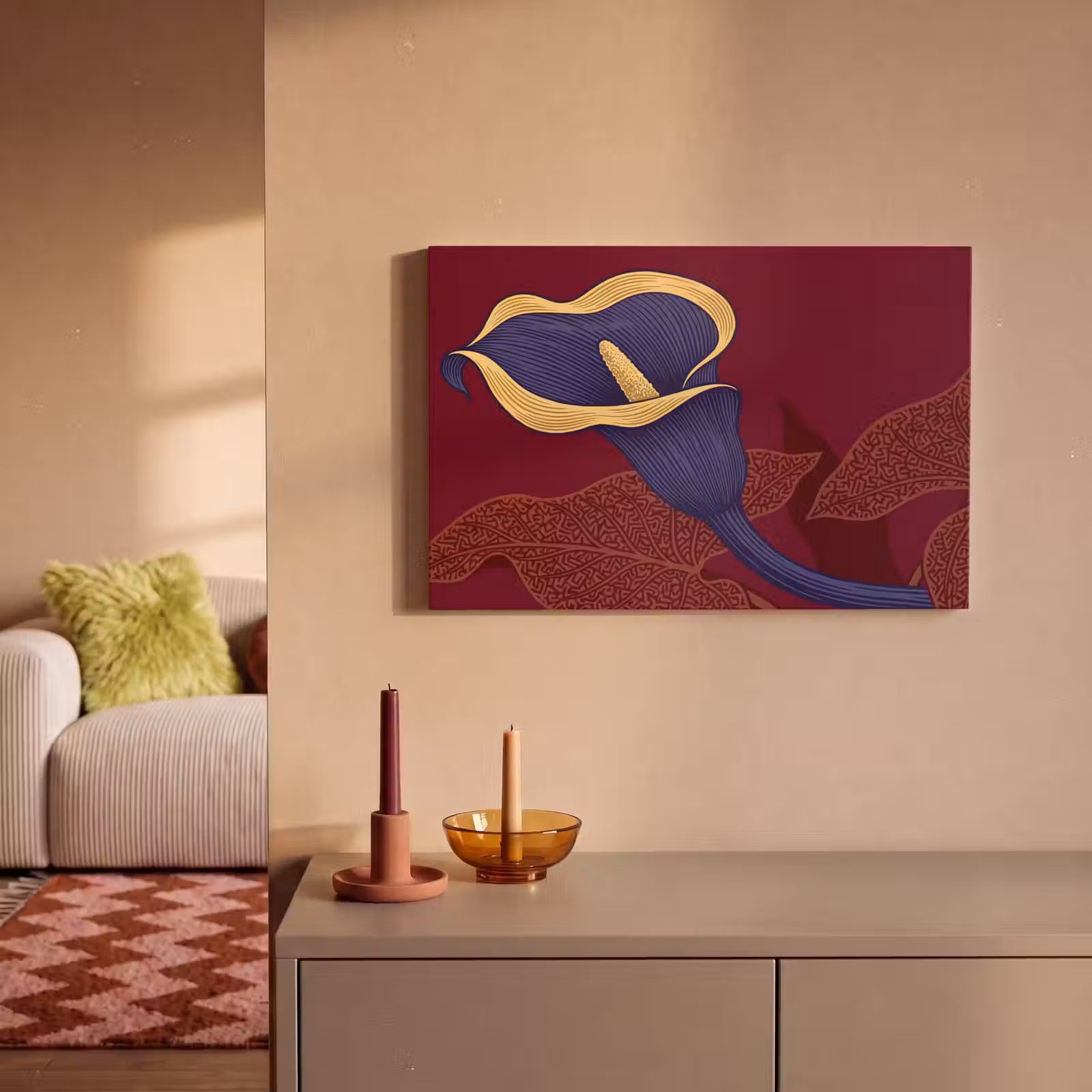 Canvas schilderij - Bloemen - Modern - Paars — 1