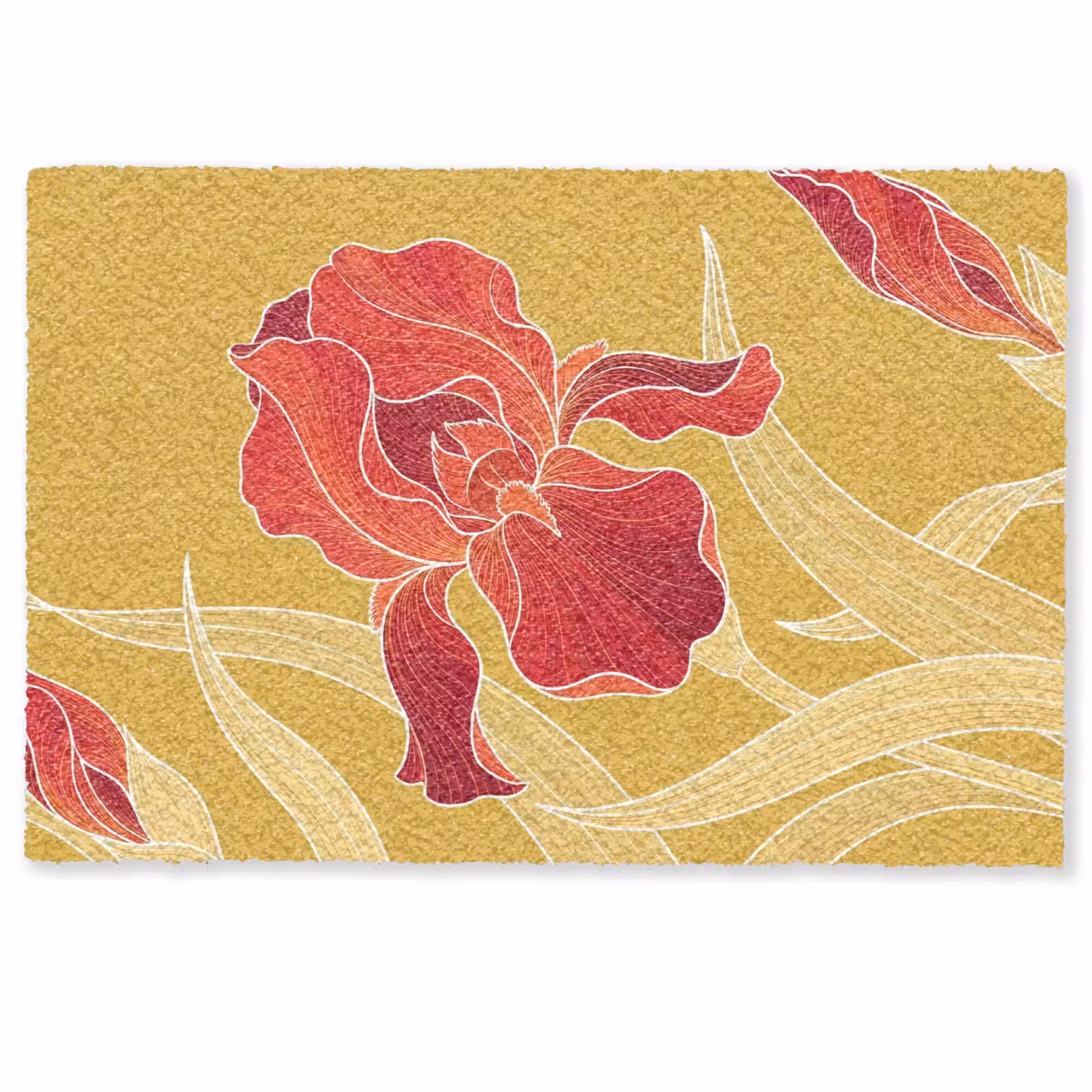 Deurmat - Bloemen - Illustratie - Rood — 1